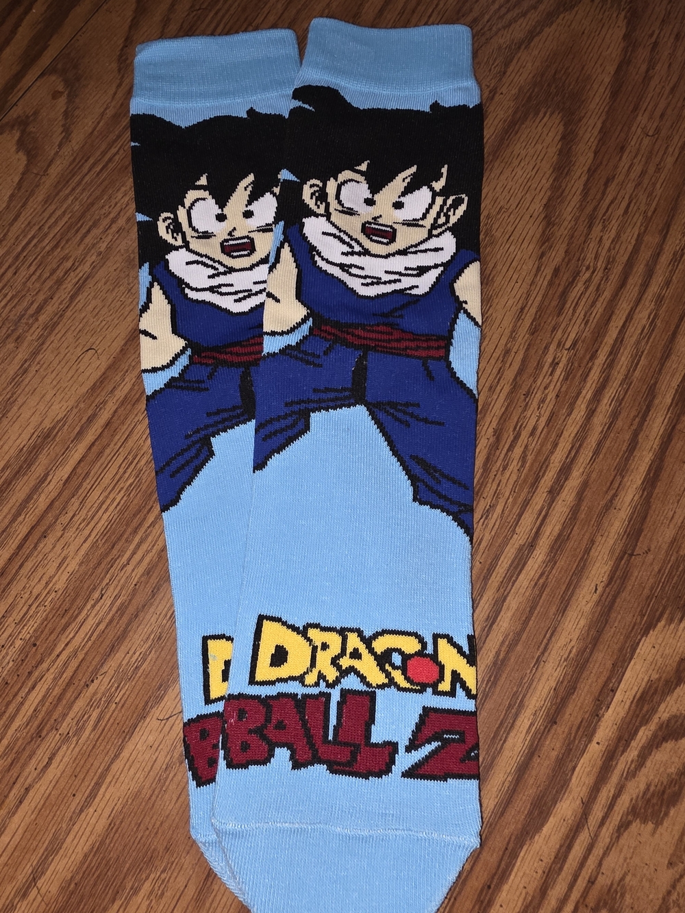 Dragon Ball Z Light Blue Graphic Crew Socks - Anime Character Design